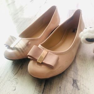 Blush Pink Fioni Flats Shoe Casual Bow Gold